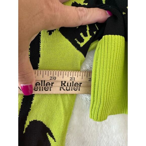 Berek Cardigan Sweater XL Palm Tree Tropical Green Black - Picture 7 of 10